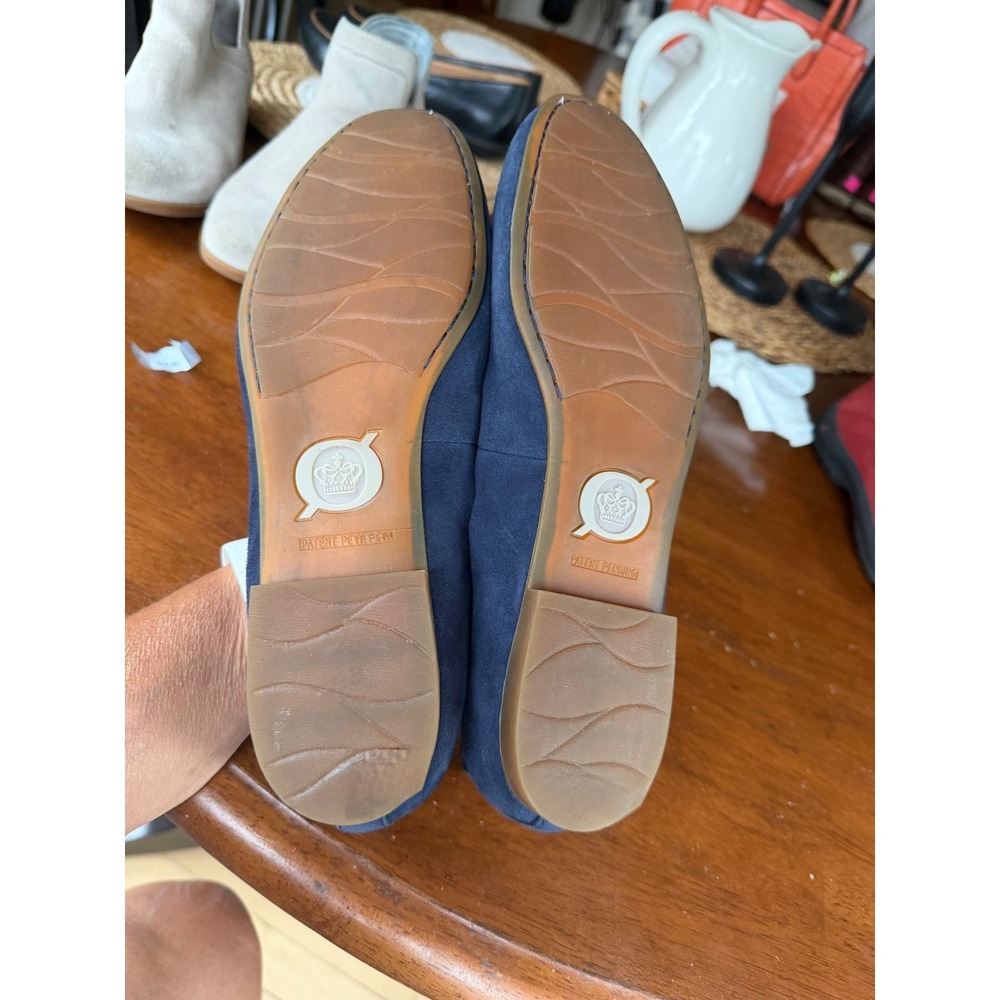 Born Julianne Navy Blue Suede Ballet Flats Round Toe Slip On Shoes comfort - Picture 5 of 9